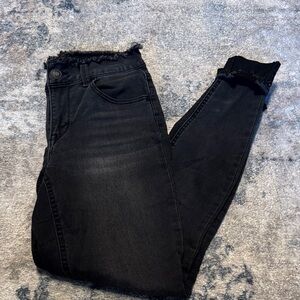 Maurices Black Ankle Jeans with Frayed Hem